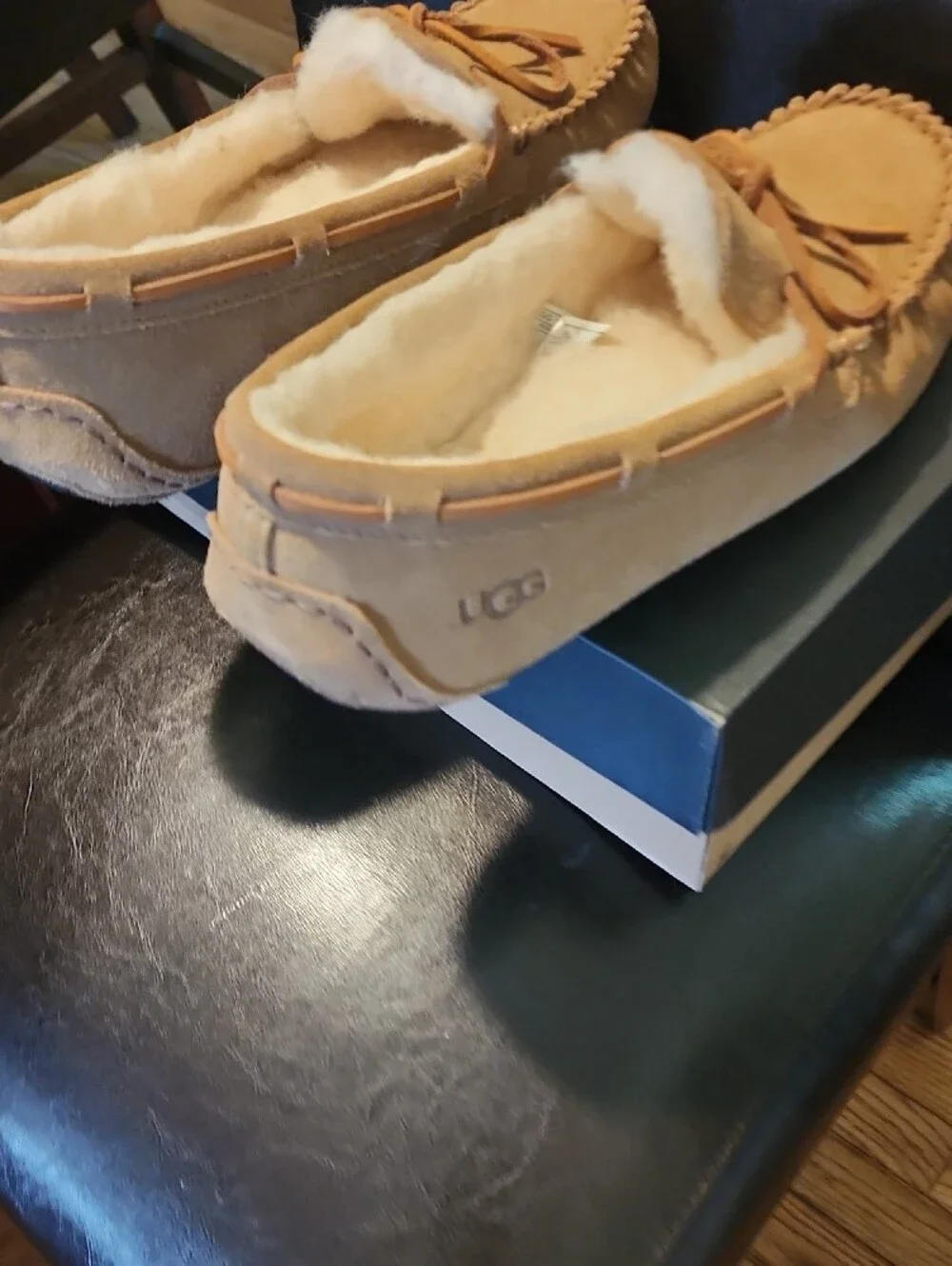 UGG Men's Wheat Suede Moccasin Slippers